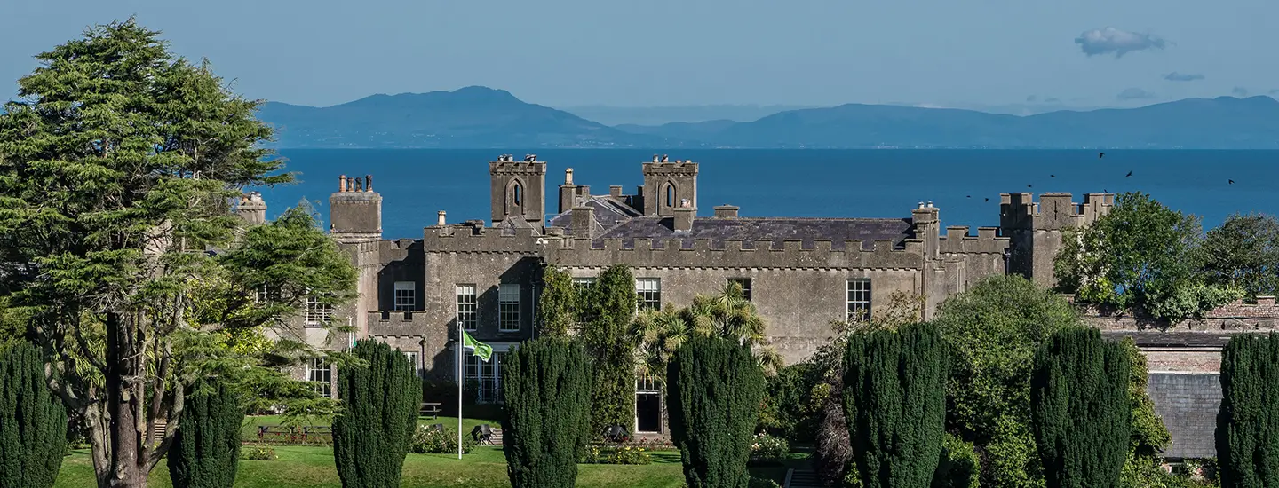 Castle with sea in the background