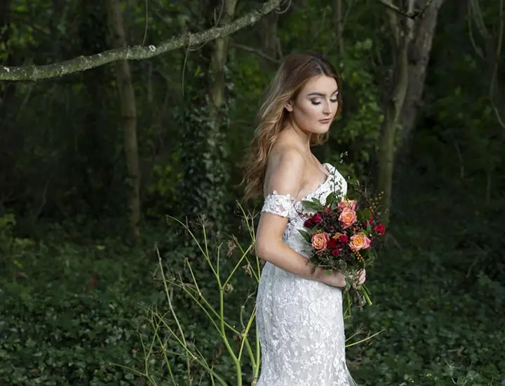 Bride in the forest at Ardgillan Castle