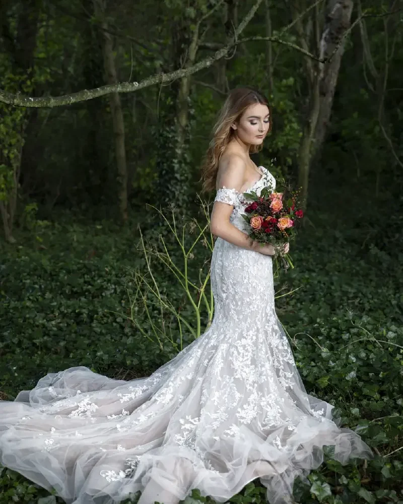 bride in forest at Ardgillan Castle