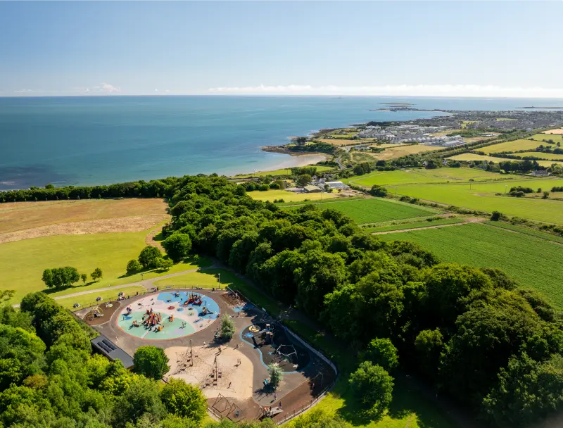 Ariel view of Playground And Picnic Areas at Ardgillan Castle