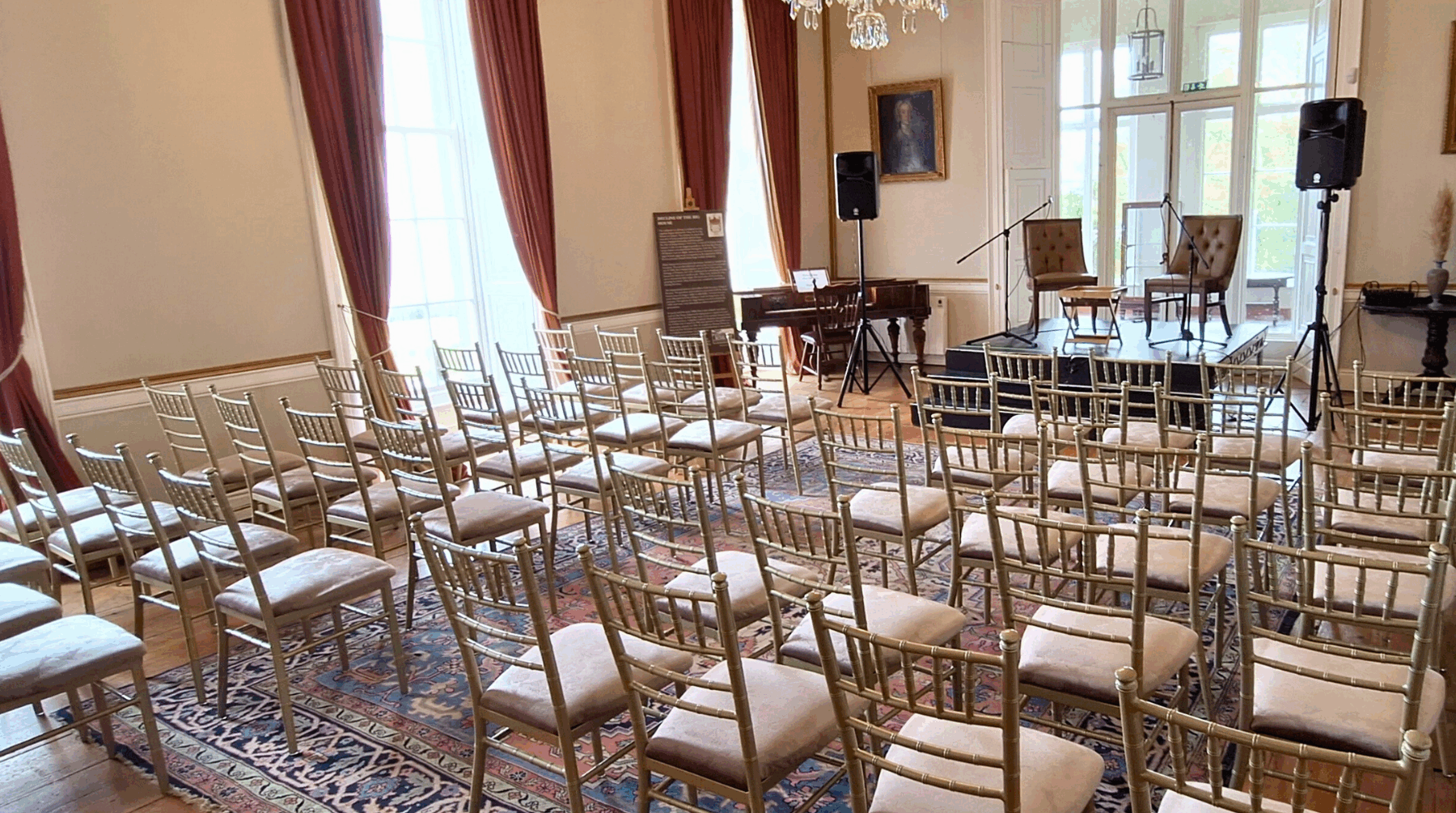 The Drawing Room set up for a concert
